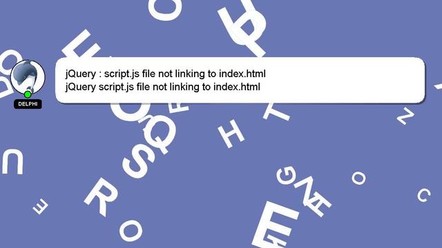 jQuery : script.js file not linking to index.html смотреть онлайн