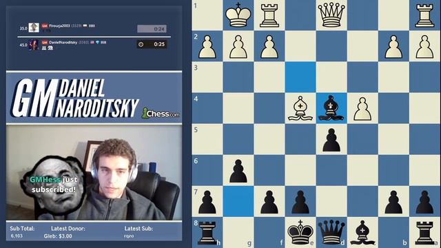 Daniel Naroditsky CASUALLY DEMOLISHES Alireza Firouzja at HyperBullet Chess (30 sec) смотреть онлайн