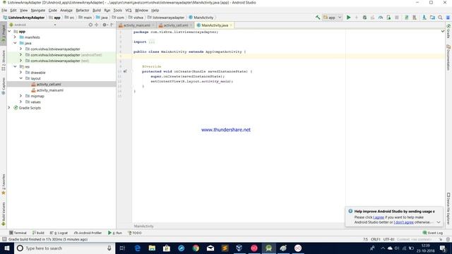 Listview Using Array Adapter in Android Studio смотреть онлайн