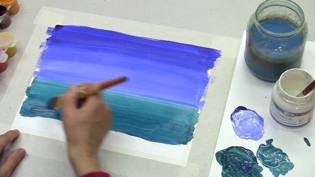 Мастер класс "Рисуем море" от художника РДК Зуевой Марины смотреть онлайн