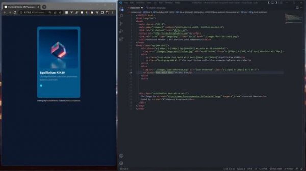 NFT Preview Card Component using Tailwind CSS