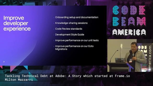 Tackling Technical Debt at Adobe: A Story (...) at Frame io | Milton Mazzarri | Code BEAM America 2 смотреть онлайн