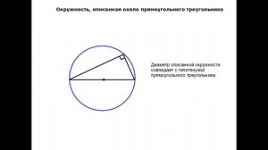 ТЕОРИЯ: ОКРУЖНОСТЬ ОПИСАННАЯ ОКОЛО ПРЯМОУГОЛЬНОГО ТРЕУГОЛЬНИКА (Кратко)
