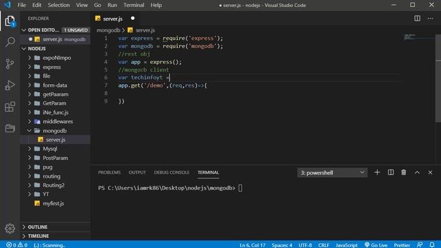 21 MongoDB Nodejs connection and find Query смотреть онлайн