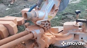 15.Торцовочная пила Wortex. Режем  кирпич.