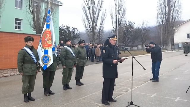 Передача боевого знамени 126 бригаде береговой обороны в Крыму Перевальное. смотреть онлайн