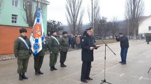Передача боевого знамени 126 бригаде береговой обороны в Крыму Перевальное.