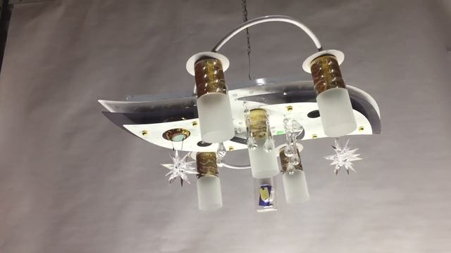 Люстра (светильник потолочный) 8259/5+2 WT+GD космос Е27(арт ВВ00426)! смотреть онлайн