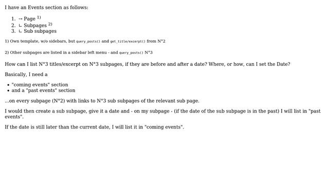Wordpress: Query sub subpages based on specific date? смотреть онлайн