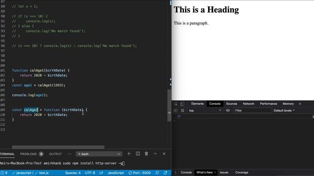 JavaScript Function Expression vs Declaration (Hindi) смотреть онлайн