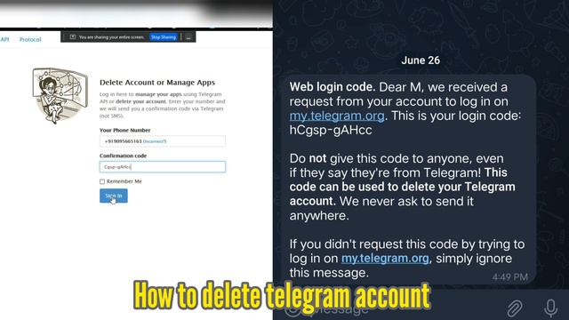 How to Delete Telegram Account Permanently #deletetelegramaccount смотреть онлайн