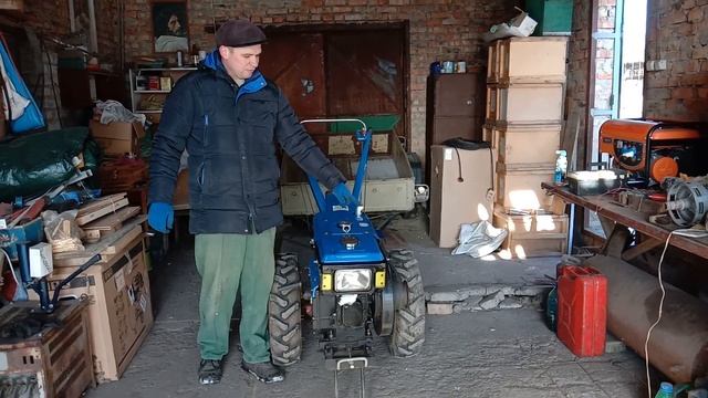 Запуск дизельного мотоблока зимой. смотреть онлайн