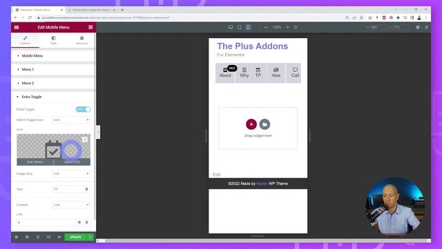 How To Make Custom Mobile Menu In Elementor | Sticky Bottom Menu Bar | Hamburger Mobile Menu