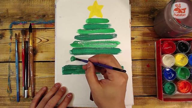 Простая ЕЛКА красной / рисуем елку на Новый год! смотреть онлайн