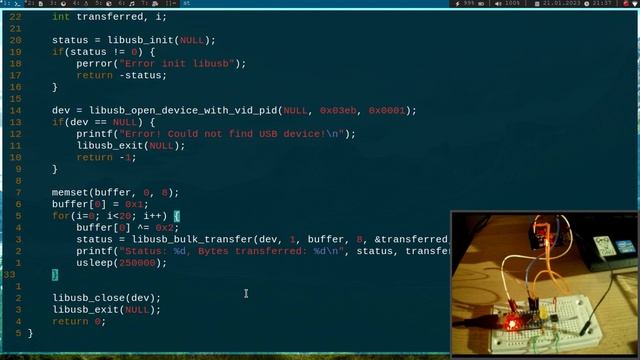 GNU/Linux & USB - Accessing USB In Endpoints Type Bulk Transfer in C with libusb 1.0 смотреть онлайн
