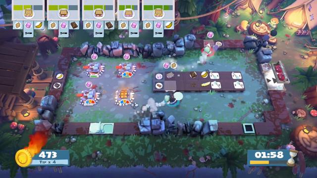 Overcooked 2 DLC #2 - Campfire Cook Off - Level 1-2 4 Star 2 Player Co-op Victory смотреть онлайн