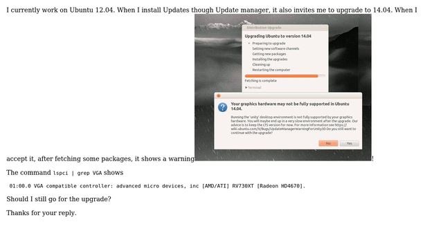 Ubuntu: 14.04 Upgrade warning смотреть онлайн