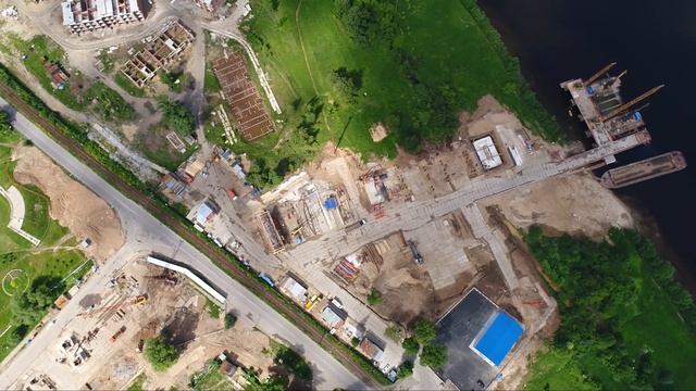 Строительство моста в Дубне, часть 4 ... DJI Inspire 2 с Zenmuse x4s смотреть онлайн