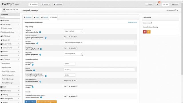 CWP - Admin Panel: MongoDB tutorial смотреть онлайн