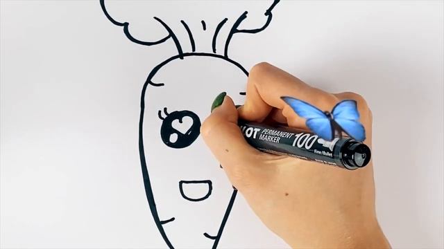 Teach kids to draw funny carrots/учим детишек рисовать забавную морковь смотреть онлайн