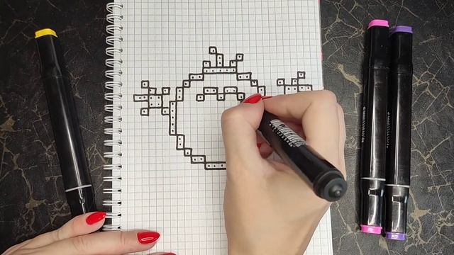 Как нарисовать по клеточкам СМАЙЛИК смотреть онлайн