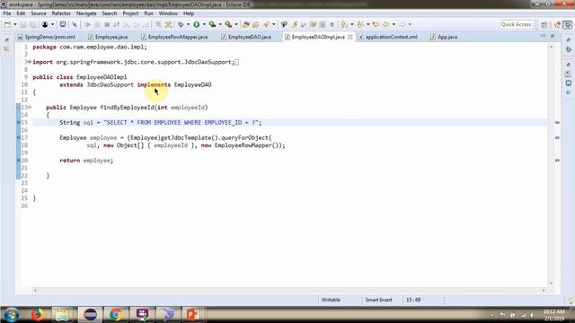 Spring + JdbcTemplate + Custom RowMapper example | Spring JDBC tutorial смотреть онлайн