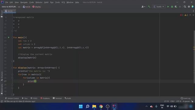 Kotlin Tutorial for Beginners - Kotlin Program to Find Transpose of a Matrix смотреть онлайн