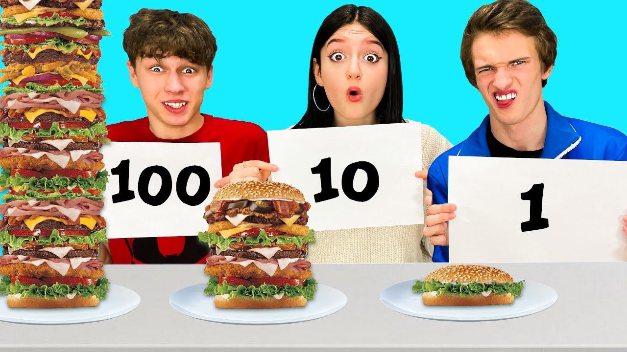 100 СЛОЕВ ЕДЫ Челлендж !! смотреть онлайн