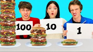 100 СЛОЕВ ЕДЫ Челлендж !!