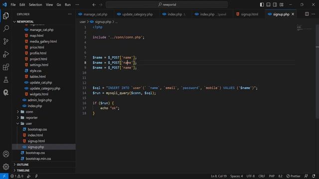 16 - user signup | Data From Database Php | Php News Portal Project | Php Project for beginners смотреть онлайн
