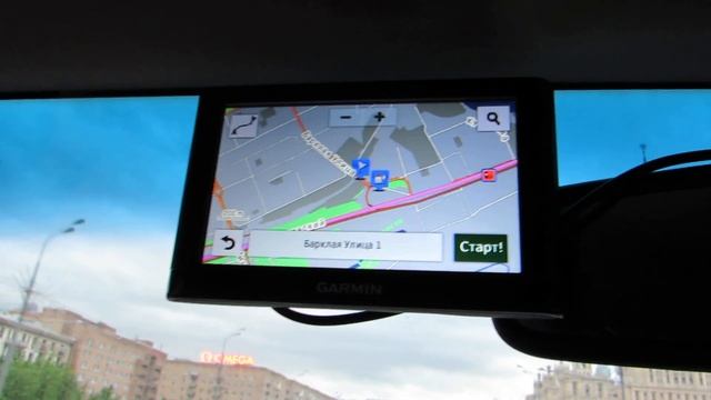 видео обзор Garmin Nuvi 55 LMT бесплатная навигация по Москве на Мицубиси Паджеро 4 Часть 2