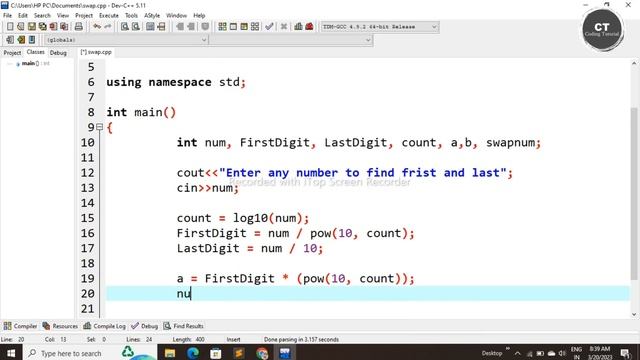 Write C++ Program To Swap First And Last Digit In A Number #codingtutorial смотреть онлайн