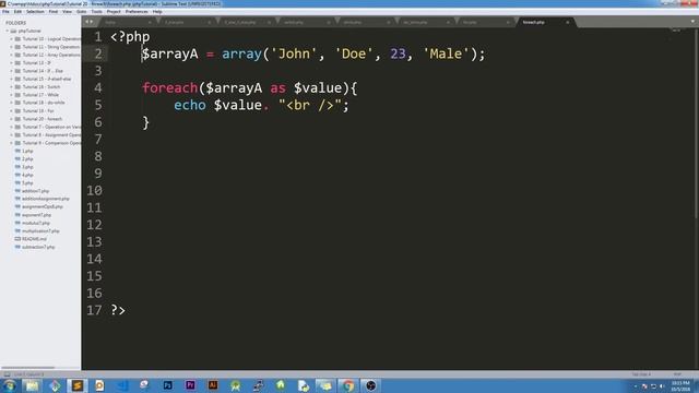 PHP Tutorial for Beginners PART 20 - PHP for each смотреть онлайн