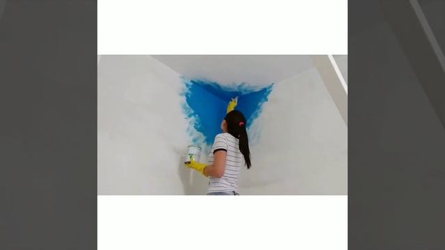 Как нарисовать звёздное небо и облака на стене своими руками? смотреть онлайн