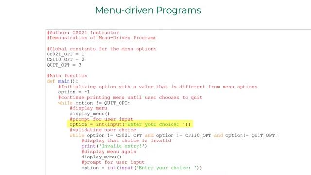 5.4 Menu Driven Programs смотреть онлайн