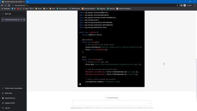 Using ChatGPT AI to automate Selenium login test with Java смотреть онлайн