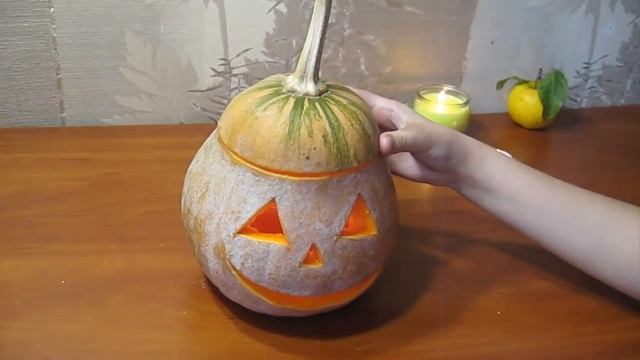 Как сделать фонарь светильник из тыквы на Хэллоуин своими руками легкие Поделки с детьми! смотреть онлайн