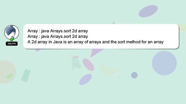 Array : java Arrays.sort 2d array смотреть онлайн
