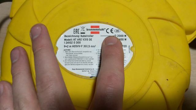 🔌Brennenstuhl H05VV-F - Удлинитель на катушке самосматывающийся (самоскручивающийся) 9+2 метра IP20