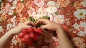 "Букет невесты". Пучок редиски на двух резинках.