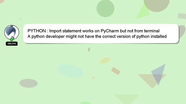 PYTHON : Import statement works on PyCharm but not from terminal смотреть онлайн