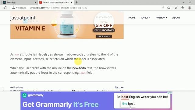 What is htmlfor attribute in label tag React ? смотреть онлайн