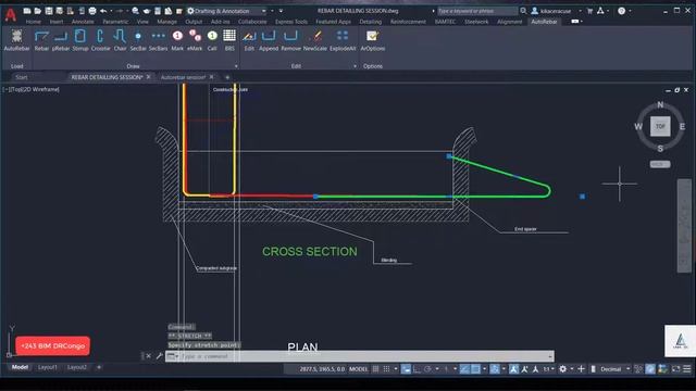 AutoRebar for AutoCAD 2021 Self Centred Edge Footing rebar reinforcement смотреть онлайн