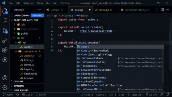 React Login Authentication with JWT Access, Refresh Tokens, Cookies and Axios
