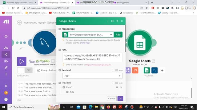 How to save Operations in Make (Integroamt) Google Sheet Batch update API Put SQL records to sheet смотреть онлайн