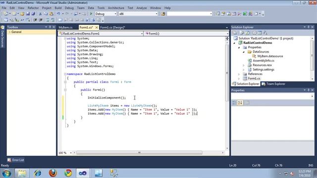 Getting Started with RadListControl смотреть онлайн