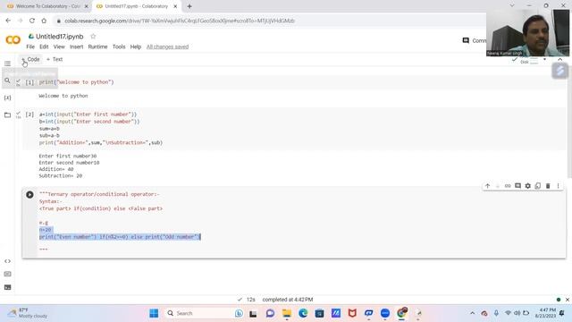 Ternary/conditional operator in python || By:- NKS смотреть онлайн