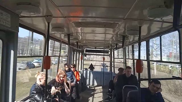 обзор трамвая лвс 86к и поездка от лужской улицы до пр луначарского 61 маршрут смотреть онлайн