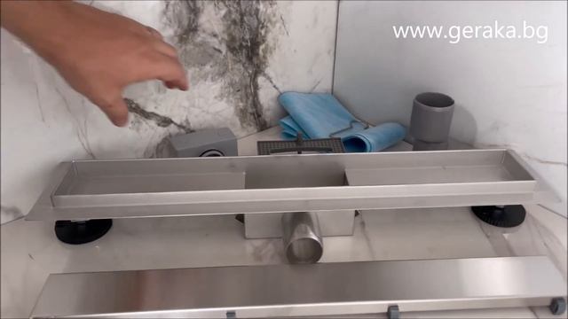 Линеен сифон за баня с цяла плочка Solid смотреть онлайн
