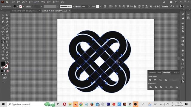 How To Design X- Shape Grid Logo -Adobe illustrator Tutorial. смотреть онлайн